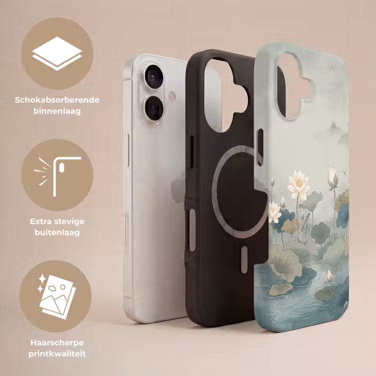 Lotus - Bloemen - Groen Toughcase MagSafe Apple iPhone 17 klein -USP_Lagen_NL