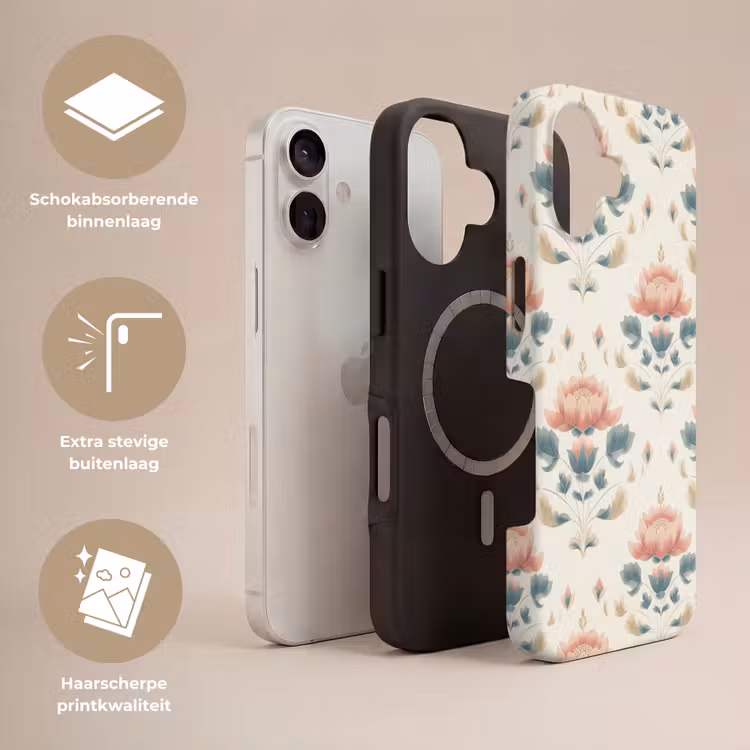 Lotus - Bloemen - Roze Toughcase MagSafe Apple iPhone 17 klein 1017 -USP_Lagen_NL
