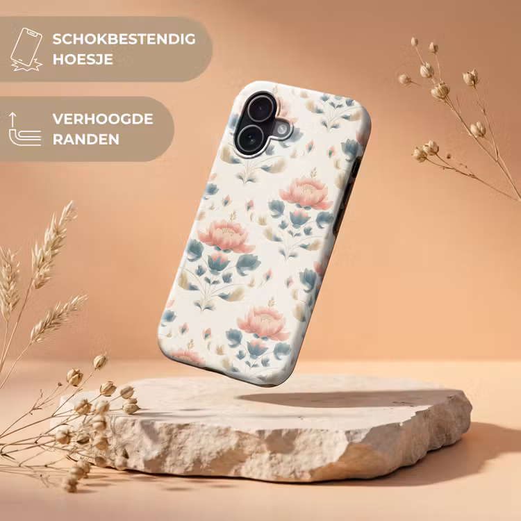 Lotus - Bloemen - Roze Toughcase MagSafe Apple iPhone 17 klein 1017 -USP_RandenV_NL