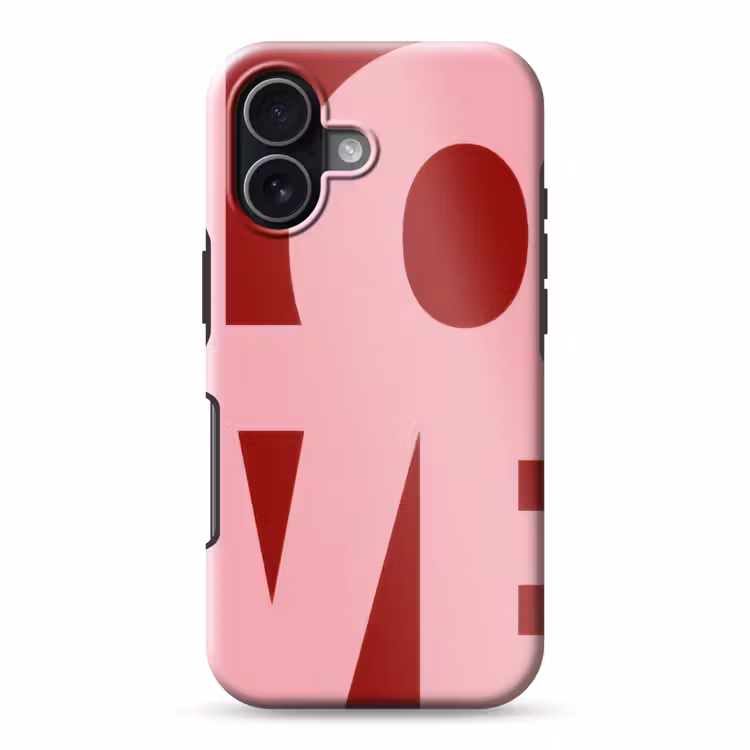 Love - Rood - Blokletters Toughcase MagSafe Apple iPhone 17 klein -3d