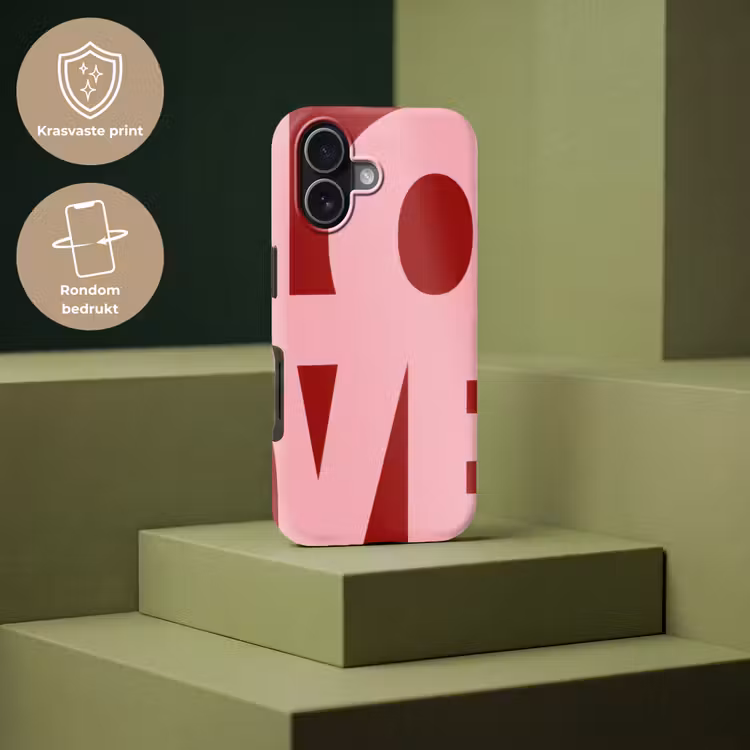 Love - Rood - Blokletters Toughcase MagSafe Apple iPhone 17 klein -USP_PrintM_NL
