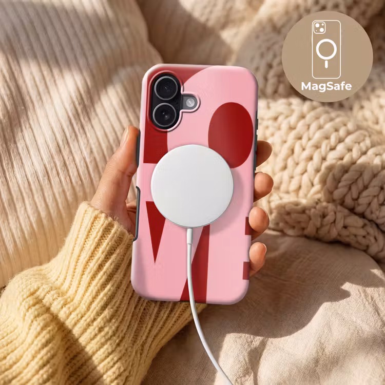 Love - Rood - Blokletters Toughcase MagSafe Apple iPhone 17 klein -USP_MagsafeV