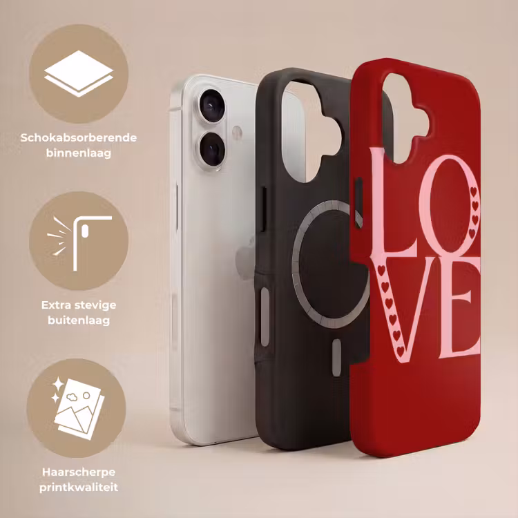 Love - Rood - Hatjes Toughcase MagSafe Apple iPhone 17 klein -USP_Lagen_NL