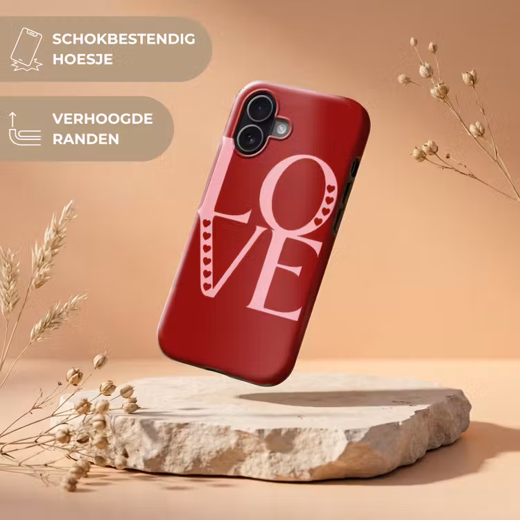 Love - Rood - Hatjes Toughcase MagSafe Apple iPhone 17 klein -USP_RandenV_NL