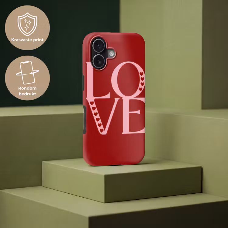 Love - Rood - Hatjes Toughcase MagSafe Apple iPhone 17 klein -USP_PrintM_NL