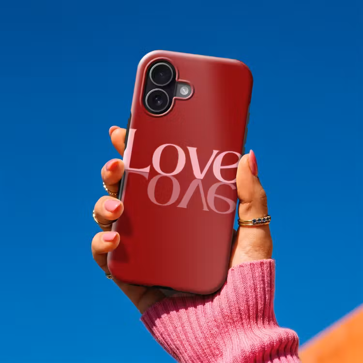 Love - Spiegeling - Rood Toughcase MagSafe Apple iPhone 17 klein -Sfeer1V