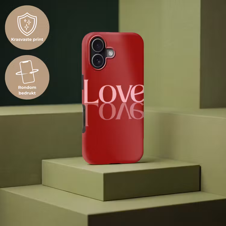 Love - Spiegeling - Rood Toughcase MagSafe Apple iPhone 17 klein -USP_PrintM_NL