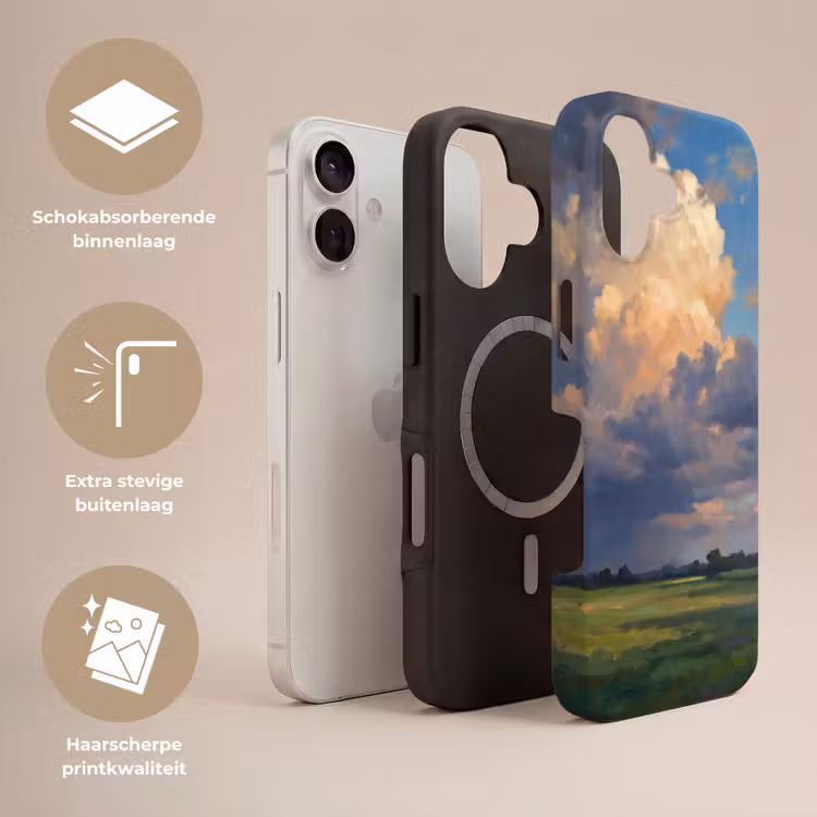 Lucht - Wolken - Landschap - Modern - Oranje Toughcase MagSafe Apple iPhone 17 klein -USP_Lagen_NL