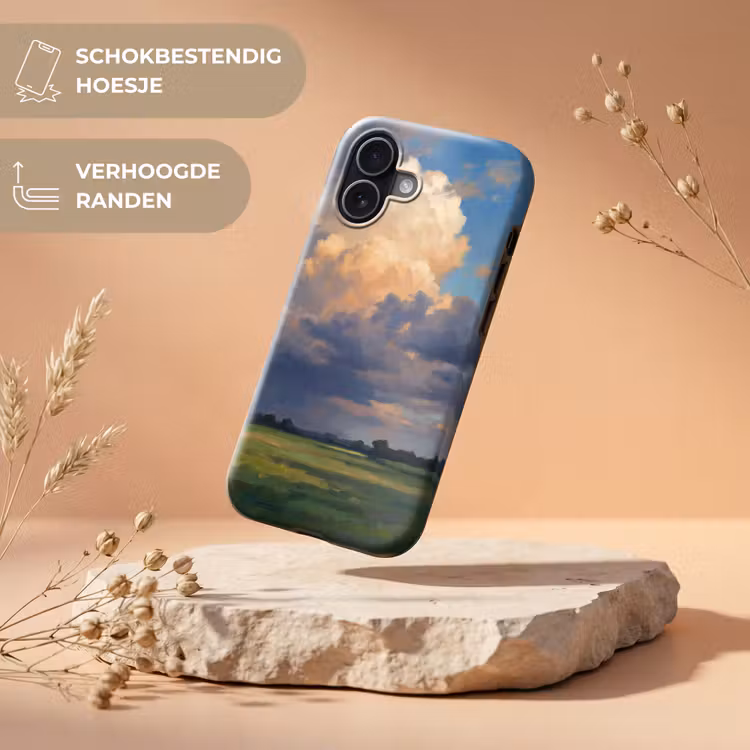 Lucht - Wolken - Landschap - Modern - Oranje Toughcase MagSafe Apple iPhone 17 klein -USP_RandenV_NL