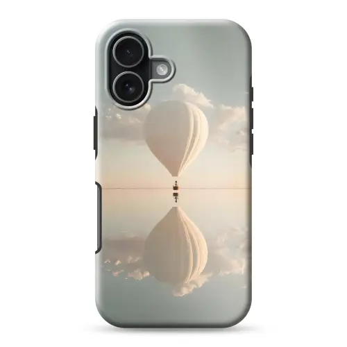 Luchtballon - Wolken - Water - Blauw Toughcase MagSafe Apple iPhone 17 klein -3d