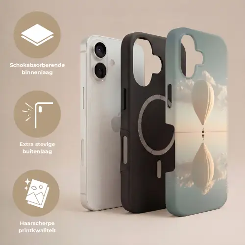 Luchtballon - Wolken - Water - Blauw Toughcase MagSafe Apple iPhone 17 klein -USP_Lagen_NL