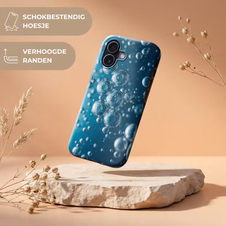 Luchtbellen - Dynamisch - Blauw Toughcase MagSafe Apple iPhone 17 klein -USP_RandenV_NL