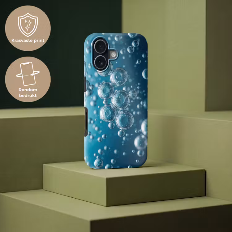 Luchtbellen - Dynamisch - Blauw Toughcase MagSafe Apple iPhone 17 klein -USP_PrintM_NL