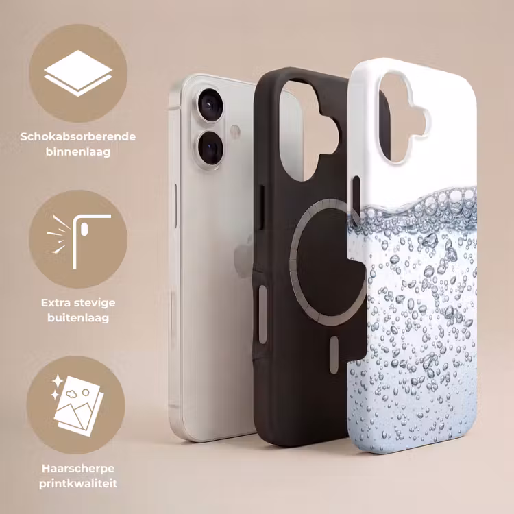 Luchtbellen - Water - Dynamisch Toughcase MagSafe Apple iPhone 17 klein -USP_Lagen_NL