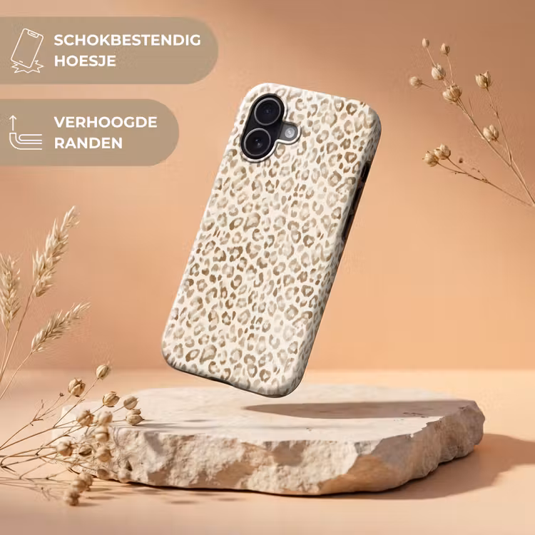 Luipaard - Klassiek - Beige Toughcase MagSafe Apple iPhone 17 klein 1017 -USP_RandenV_NL