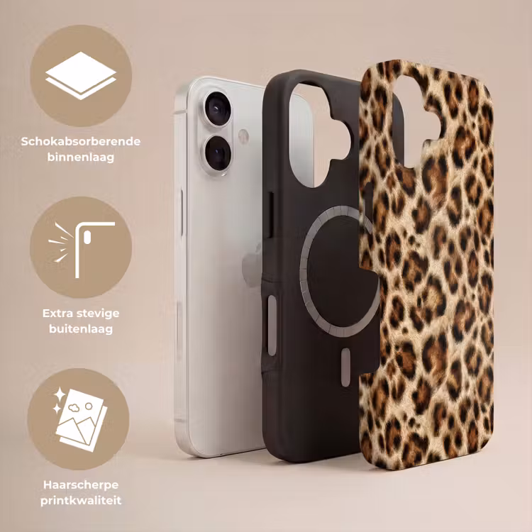 Luipaard - Vacht - Bruin Toughcase MagSafe Apple iPhone 17 klein 1017 -USP_Lagen_NL