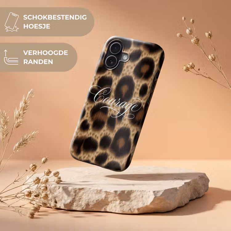 Luipaardprint - Bruin - Courage - Sierlijk Toughcase MagSafe Apple iPhone 17 klein -USP_RandenV_NL