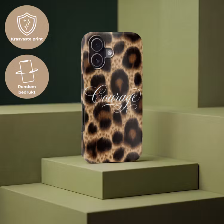 Luipaardprint - Bruin - Courage - Sierlijk Toughcase MagSafe Apple iPhone 17 klein -USP_PrintM_NL