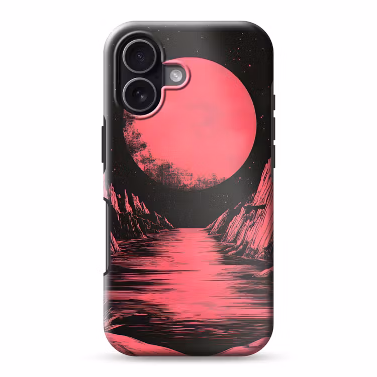 Maan - Felroze - Bergen - Rivier Toughcase MagSafe Apple iPhone 17 klein -3d
