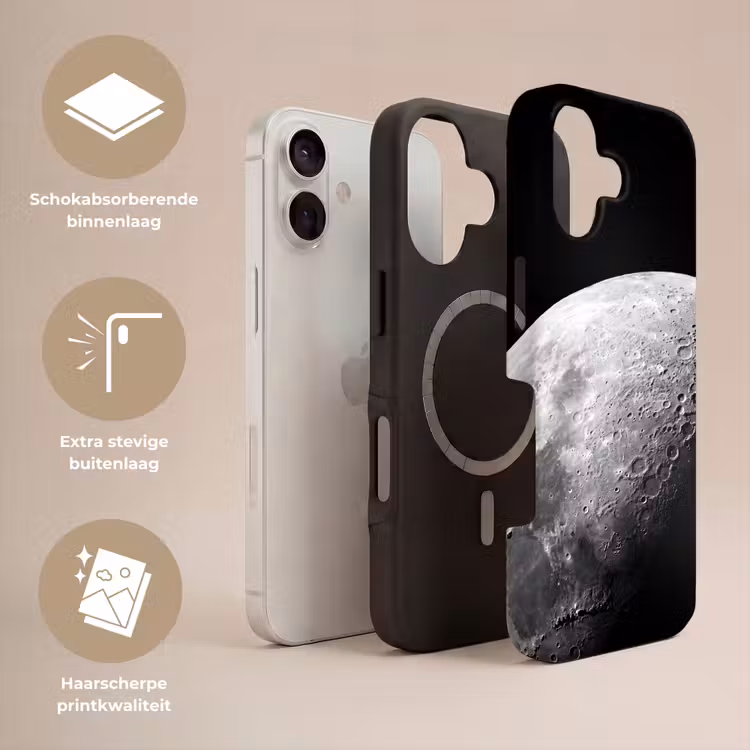 Telefoonhoesje Toughcase - Maan - Kraters - Ruimte - Maan - Kraters - Ruimte Toughcase MagSafe Apple iPhone 17 klein