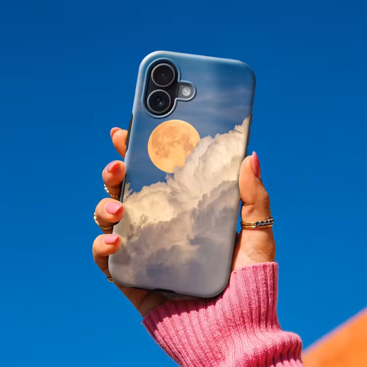 Maan - Wolken - Natuur - Oranje Toughcase MagSafe Apple iPhone 17 klein -Sfeer1V