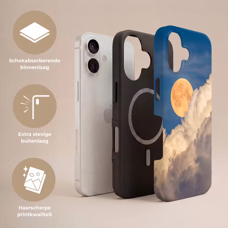Maan - Wolken - Natuur - Oranje Toughcase MagSafe Apple iPhone 17 klein -USP_Lagen_NL
