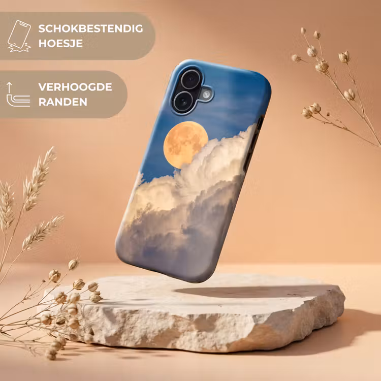 Maan - Wolken - Natuur - Oranje Toughcase MagSafe Apple iPhone 17 klein -USP_RandenV_NL