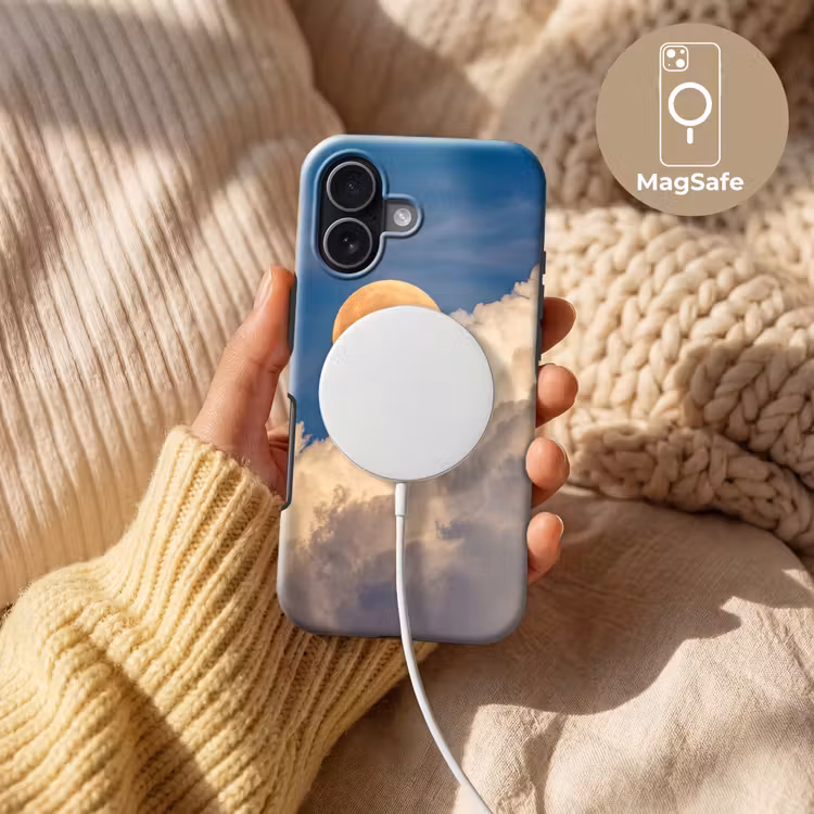 Maan - Wolken - Natuur - Oranje Toughcase MagSafe Apple iPhone 17 klein -USP_MagsafeV