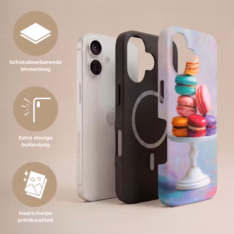 Macarons - Schaal - Pastel - Kleurrijk Toughcase MagSafe Apple iPhone 17 klein -USP_Lagen_NL