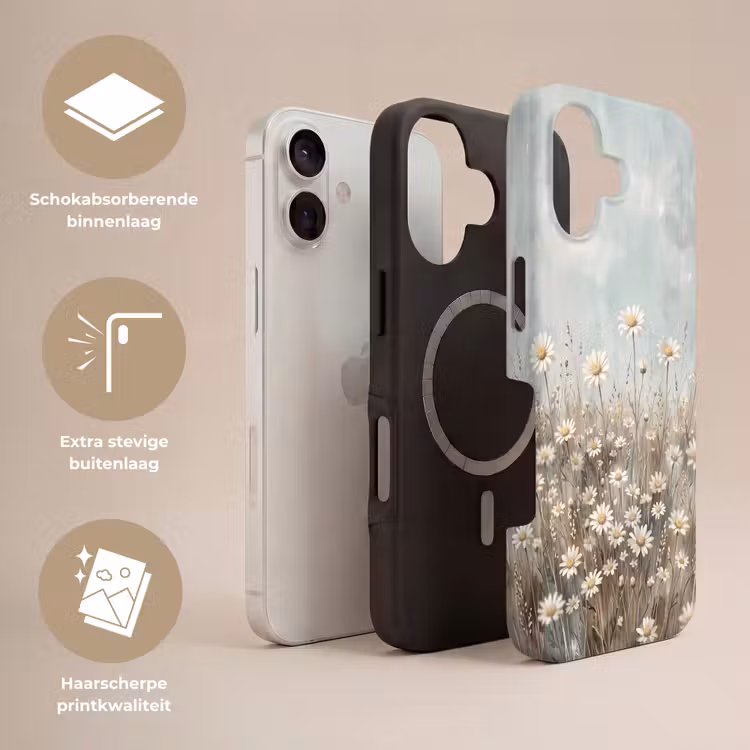 Madelief - Illustratie - Wit Toughcase MagSafe Apple iPhone 17 klein -USP_Lagen_NL