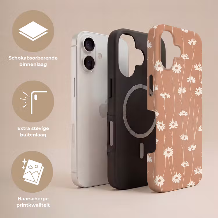 Madeliefjes - Subtiel - Terracotta Toughcase MagSafe Apple iPhone 17 klein 1017 -USP_Lagen_NL