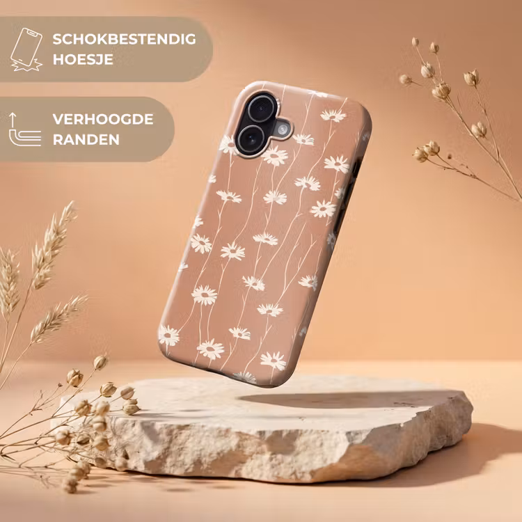 Madeliefjes - Subtiel - Terracotta Toughcase MagSafe Apple iPhone 17 klein 1017 -USP_RandenV_NL