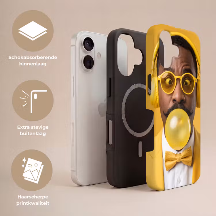 Man - Bubblegum - Portret - Geel - Modern Toughcase MagSafe Apple iPhone 17 klein -USP_Lagen_NL