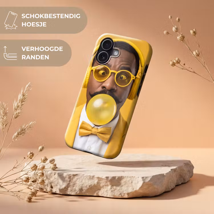 Man - Bubblegum - Portret - Geel - Modern Toughcase MagSafe Apple iPhone 17 klein -USP_RandenV_NL