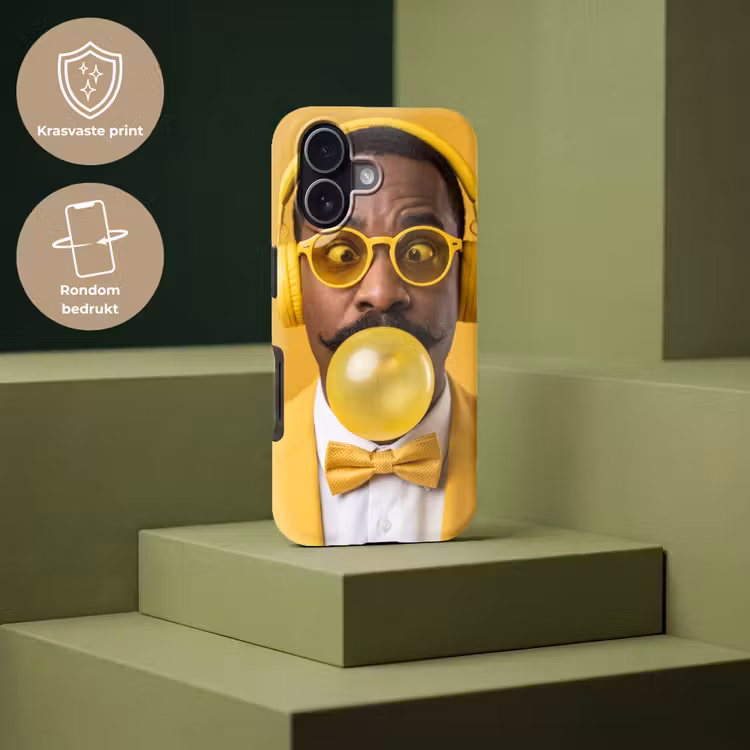 Man - Bubblegum - Portret - Geel - Modern Toughcase MagSafe Apple iPhone 17 klein -USP_PrintM_NL