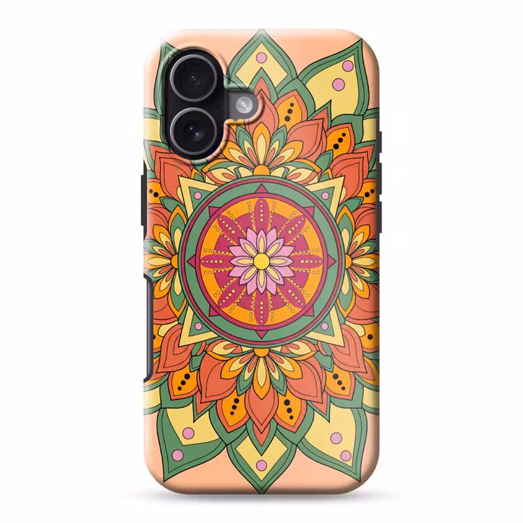 Mandala - Bloemen - Abstract - Kleurrijk Toughcase MagSafe Apple iPhone 17 klein -3d
