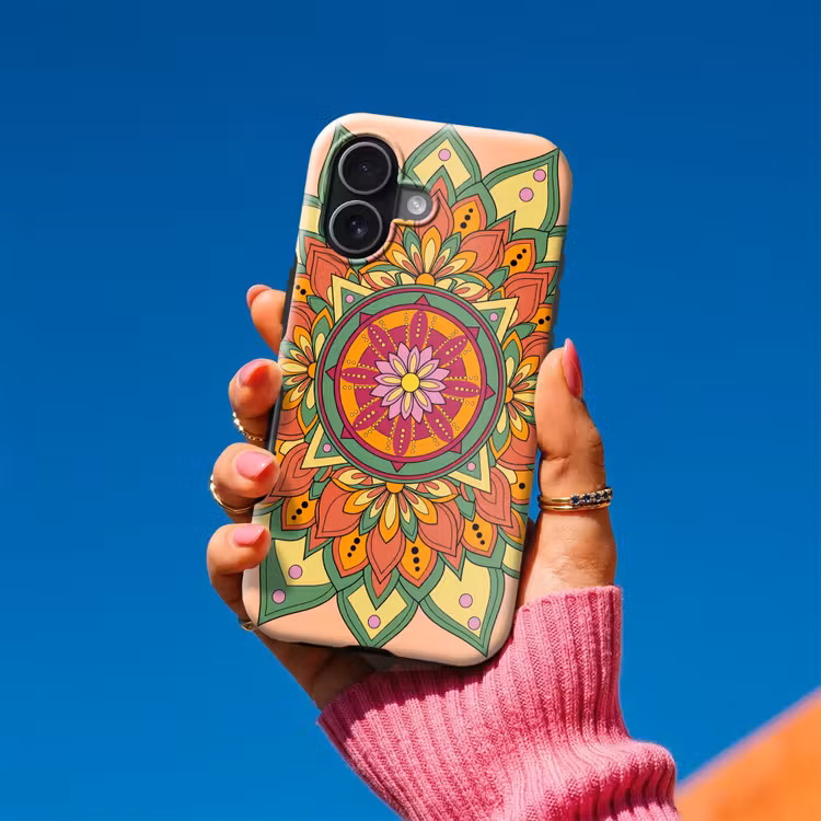 Mandala - Bloemen - Abstract - Kleurrijk Toughcase MagSafe Apple iPhone 17 klein -Sfeer1V