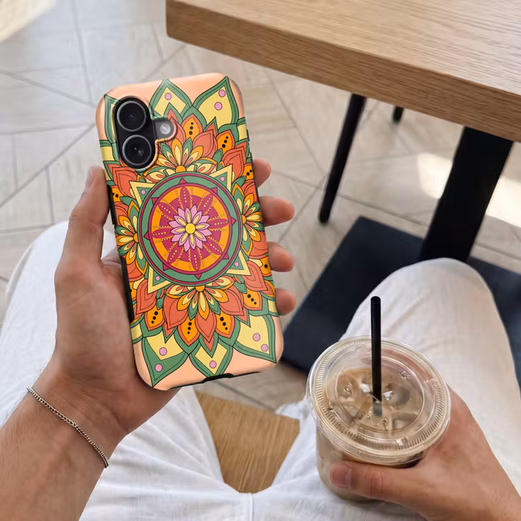 Mandala - Bloemen - Abstract - Kleurrijk Toughcase MagSafe Apple iPhone 17 klein -Sfeer1M
