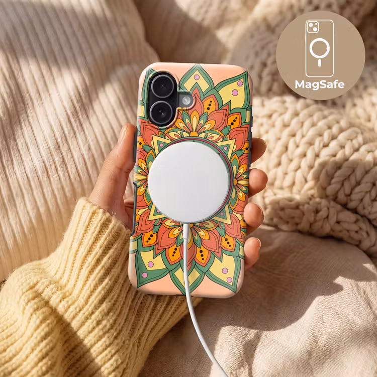 Mandala - Bloemen - Abstract - Kleurrijk Toughcase MagSafe Apple iPhone 17 klein -USP_MagsafeV