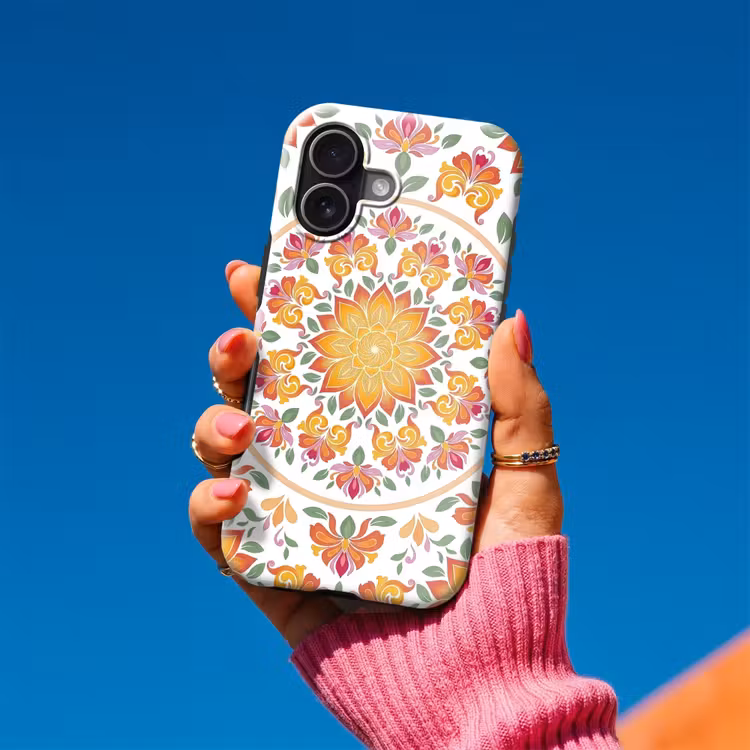 Mandala - Bloemen - Decoratie - Kleurrijk - Abstract Toughcase MagSafe Apple iPhone 17 klein -Sfeer1V