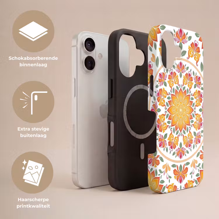 Mandala - Bloemen - Decoratie - Kleurrijk - Abstract Toughcase MagSafe Apple iPhone 17 klein -USP_Lagen_NL