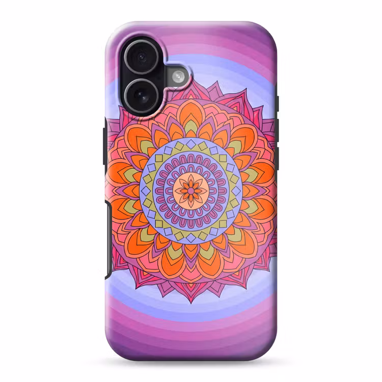 Mandala - Cirkel - Abstract - Kleurrijk - Patroon Toughcase MagSafe Apple iPhone 17 klein -3d