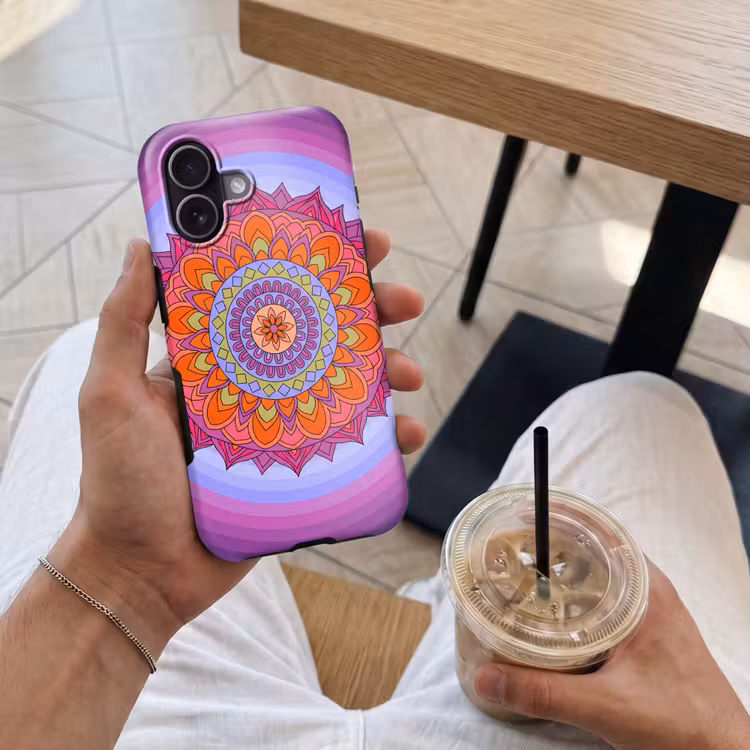 Mandala - Cirkel - Abstract - Kleurrijk - Patroon Toughcase MagSafe Apple iPhone 17 klein -Sfeer1M