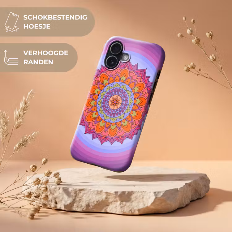 Mandala - Cirkel - Abstract - Kleurrijk - Patroon Toughcase MagSafe Apple iPhone 17 klein -USP_RandenV_NL