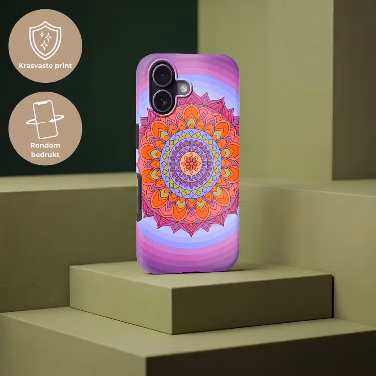 Mandala - Cirkel - Abstract - Kleurrijk - Patroon Toughcase MagSafe Apple iPhone 17 klein -USP_PrintM_NL