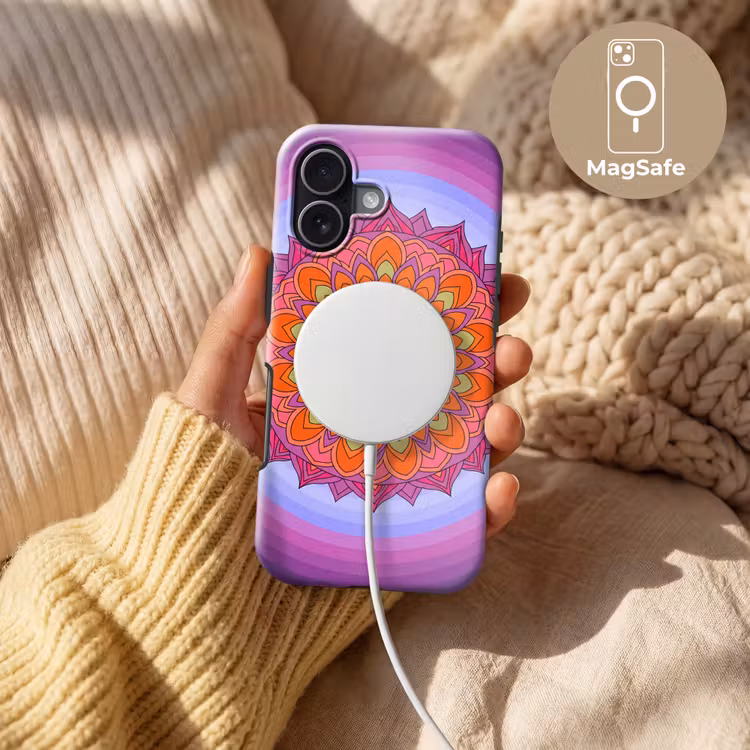 Mandala - Cirkel - Abstract - Kleurrijk - Patroon Toughcase MagSafe Apple iPhone 17 klein -USP_MagsafeV