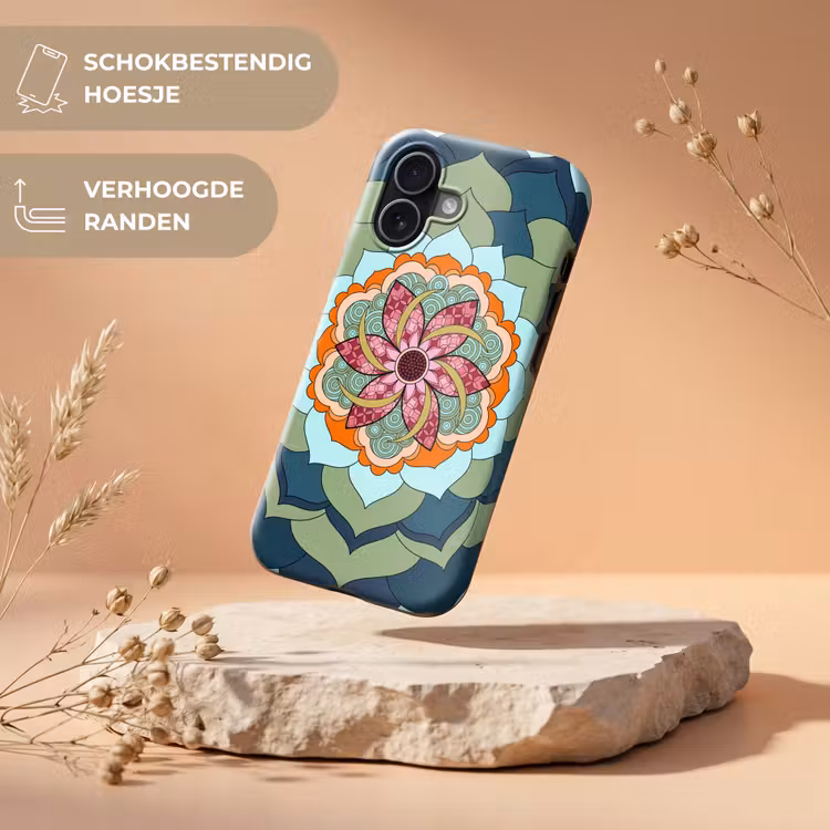Mandala - Geometrisch - Kunst - Decoratief - Kleurrijk Toughcase MagSafe Apple iPhone 17 klein -USP_RandenV_NL