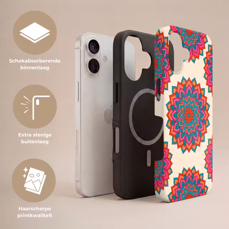 Mandala - Patroon - Abstract - Kleurrijk - Modern Toughcase MagSafe Apple iPhone 17 klein -USP_Lagen_NL