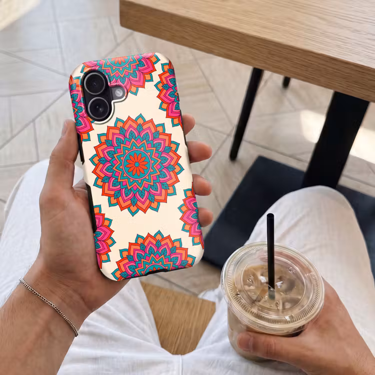 Mandala - Patroon - Abstract - Kleurrijk - Modern Toughcase MagSafe Apple iPhone 17 klein -Sfeer1M
