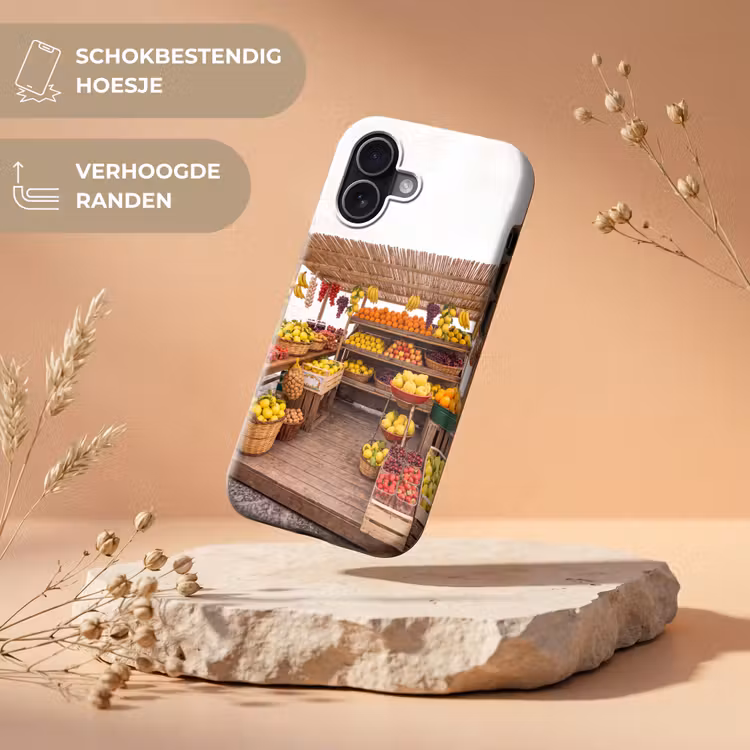 Telefoonhoesje Toughcase - Marktkraam - Fruit - Vers - Marktkraam - Fruit - Vers Toughcase MagSafe Apple iPhone 17 klein